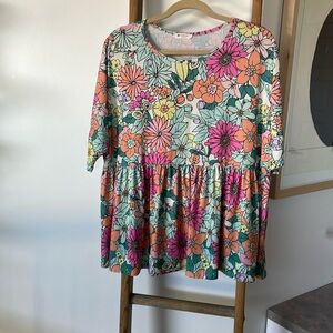 Bombom Floral Peplum Top
